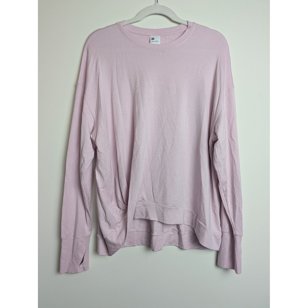 All In Motion Womens L Pale‎ Pink Active Wear Long Sleeve Top Thumb cutout